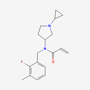 molecular formula C18H23FN2O B2428291 N-(1-Cyclopropylpyrrolidin-3-yl)-N-[(2-fluoro-3-methylphenyl)methyl]prop-2-enamide CAS No. 2411237-26-6