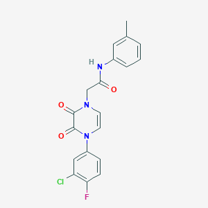 molecular formula C19H15ClFN3O3 B2428293 2-[4-(3-氯-4-氟苯基)-2,3-二氧杂吡嗪-1-基]-N-(3-甲基苯基)乙酰胺 CAS No. 898463-93-9