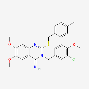 molecular formula C26H26ClN3O3S B2428294 3-(3-氯-4-甲氧基苄基)-6,7-二甲氧基-2-[(4-甲基苄基)硫代]-4(3H)-喹唑啉亚胺 CAS No. 439121-05-8