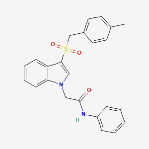molecular formula C24H22N2O3S B2428303 2-(3-((4-甲基苄基)磺酰基)-1H-吲哚-1-基)-N-苯乙酰胺 CAS No. 878062-44-3