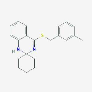 4-[(3-methylphenyl)methylsulfanyl]spiro[1H-quinazoline-2,1'-cyclohexane]