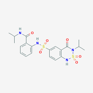 N-Propan-2-yl-2-[(2,2,4-trioxo-3-propan-2-yl-1H-2lambda6,1,3-benzothiadiazin-6-yl)sulfonylamino]benzamide