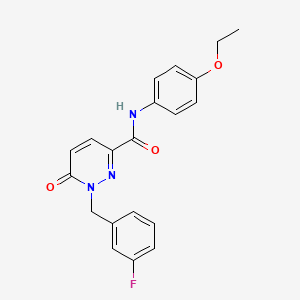 molecular formula C20H18FN3O3 B2428321 N-(4-ethoxyphenyl)-1-(3-fluorobenzyl)-6-oxo-1,6-dihydropyridazine-3-carboxamide CAS No. 1040664-63-8