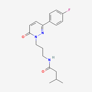 molecular formula C18H22FN3O2 B2428323 N-(3-(3-(4-fluorophenyl)-6-oxopyridazin-1(6H)-yl)propyl)-3-methylbutanamide CAS No. 1021120-49-9