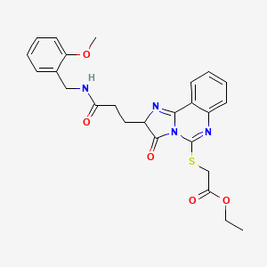 ethyl 2-{[2-(2-{[(2-methoxyphenyl)methyl]carbamoyl}ethyl)-3-oxo-2H,3H-imidazo[1,2-c]quinazolin-5-yl]sulfanyl}acetate
