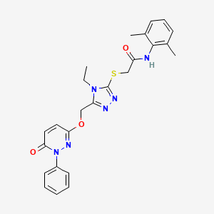 N-(2,6-dimethylphenyl)-2-[(4-ethyl-5-{[(6-oxo-1-phenyl-1,6-dihydro-3-pyridazinyl)oxy]methyl}-4H-1,2,4-triazol-3-yl)sulfanyl]acetamide