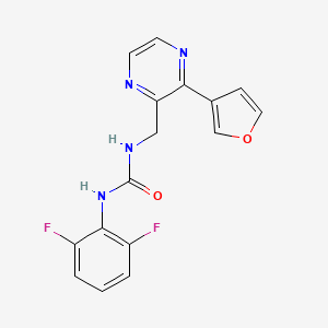molecular formula C16H12F2N4O2 B2428331 1-(2,6-Difluorophenyl)-3-((3-(furan-3-yl)pyrazin-2-yl)methyl)urea CAS No. 2034423-68-0