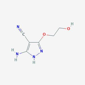 molecular formula C6H8N4O2 B2428332 5-amino-3-(2-hydroxyethoxy)-1H-pyrazole-4-carbonitrile CAS No. 117889-76-6