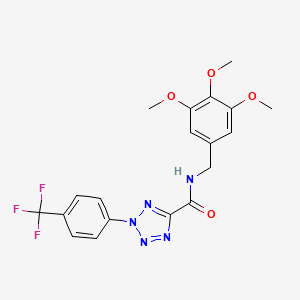 molecular formula C19H18F3N5O4 B2428337 2-(4-(trifluorométhyl)phényl)-N-(3,4,5-triméthoxybenzyl)-2H-tétrazole-5-carboxamide CAS No. 1396844-74-8