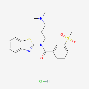 B2428343 N-(benzo[d]thiazol-2-yl)-N-(3-(dimethylamino)propyl)-3-(ethylsulfonyl)benzamide hydrochloride CAS No. 1216925-90-4