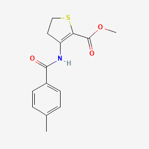 molecular formula C14H15NO3S B2428347 3-(4-甲基苯甲酰氨基)-4,5-二氢噻吩-2-羧酸甲酯 CAS No. 389065-23-0
