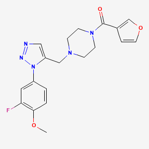 1-{[1-(3-fluoro-4-methoxyphenyl)-1H-1,2,3-triazol-5-yl]methyl}-4-(3-furoyl)piperazine