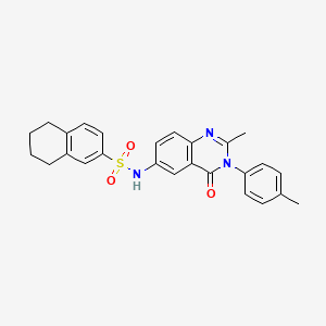 N-(2-methyl-4-oxo-3-(p-tolyl)-3,4-dihydroquinazolin-6-yl)-5,6,7,8-tetrahydronaphthalene-2-sulfonamide