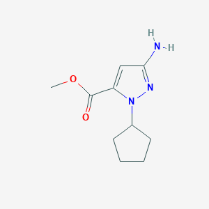 molecular formula C10H15N3O2 B2428371 Methyl 5-amino-2-cyclopentylpyrazole-3-carboxylate CAS No. 2248272-08-2