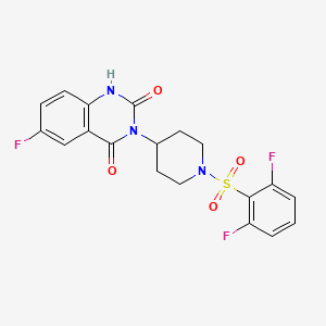 molecular formula C19H16F3N3O4S B2428373 3-(1-((2,6-difluorophenyl)sulfonyl)piperidin-4-yl)-6-fluoroquinazoline-2,4(1H,3H)-dione CAS No. 2034493-36-0