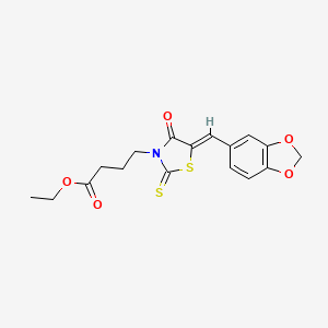 (Z)-ethyl 4-(5-(benzo[d][1,3]dioxol-5-ylmethylene)-4-oxo-2-thioxothiazolidin-3-yl)butanoate