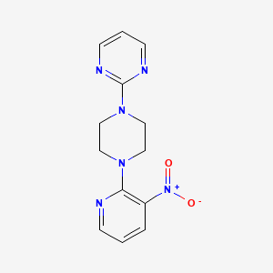 molecular formula C13H14N6O2 B2428379 2-[4-(3-Nitropyridin-2-yl)piperazin-1-yl]pyrimidine CAS No. 866153-28-8