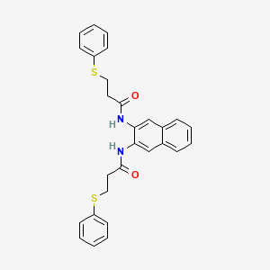 molecular formula C28H26N2O2S2 B2428381 3-phenylsulfanyl-N-[3-(3-phenylsulfanylpropanoylamino)naphthalen-2-yl]propanamide CAS No. 477545-31-6