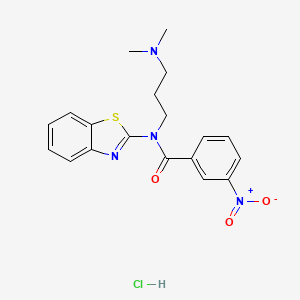 molecular formula C19H21ClN4O3S B2428384 盐酸N-(苯并[d]噻唑-2-基)-N-(3-(二甲氨基)丙基)-3-硝基苯甲酰胺 CAS No. 1215814-41-7