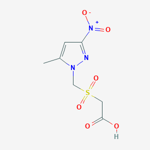 molecular formula C7H9N3O6S B2428400 [(5-甲基-3-硝基-1H-吡唑-1-基)甲基]磺酰基}乙酸 CAS No. 1006442-39-2