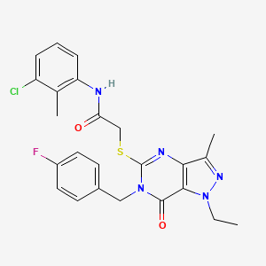 N-(3-chloro-2-methylphenyl)-2-((1-ethyl-6-(4-fluorobenzyl)-3-methyl-7-oxo-6,7-dihydro-1H-pyrazolo[4,3-d]pyrimidin-5-yl)thio)acetamide