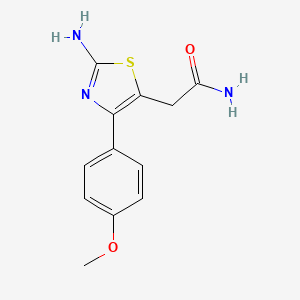 molecular formula C12H13N3O2S B2428411 2-(2-氨基-4-(4-甲氧基苯基)噻唑-5-基)乙酰胺 CAS No. 1224166-24-8