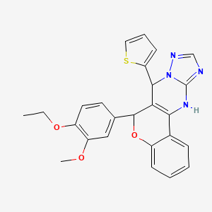 6-(4-ethoxy-3-methoxyphenyl)-7-(thiophen-2-yl)-7,12-dihydro-6H-chromeno[4,3-d][1,2,4]triazolo[1,5-a]pyrimidine