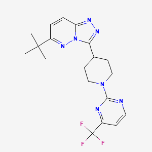 molecular formula C19H22F3N7 B2428428 2-(4-{6-Tert-butyl-[1,2,4]triazolo[4,3-b]pyridazin-3-yl}piperidin-1-yl)-4-(trifluoromethyl)pyrimidine CAS No. 2199907-02-1