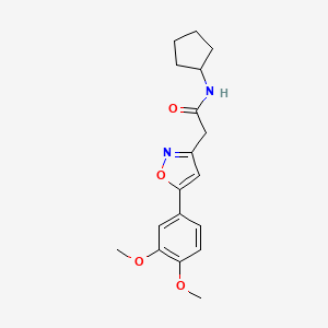molecular formula C18H22N2O4 B2428438 N-cyclopentyl-2-(5-(3,4-dimethoxyphenyl)isoxazol-3-yl)acetamide CAS No. 953256-32-1