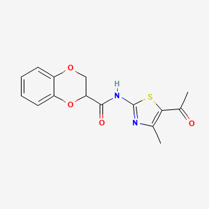 molecular formula C15H14N2O4S B2428439 N-(5-acetyl-4-methyl-1,3-thiazol-2-yl)-2,3-dihydro-1,4-benzodioxine-3-carboxamide CAS No. 515841-90-4