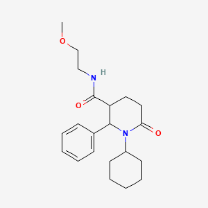 1-cyclohexyl-N-(2-methoxyethyl)-6-oxo-2-phenylpiperidine-3-carboxamide