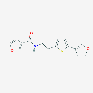 molecular formula C15H13NO3S B2428453 N-(2-(5-(呋喃-3-基)噻吩-2-基)乙基)呋喃-3-甲酰胺 CAS No. 2034255-44-0