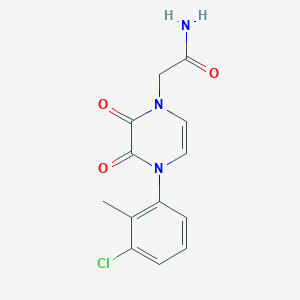 molecular formula C13H12ClN3O3 B2428455 2-[4-(3-氯-2-甲基苯基)-2,3-二氧代吡嗪-1-基]乙酰胺 CAS No. 886886-48-2