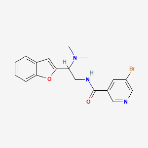 molecular formula C18H18BrN3O2 B2428462 N-(2-(benzofuran-2-yl)-2-(dimethylamino)ethyl)-5-bromonicotinamide CAS No. 2034562-61-1