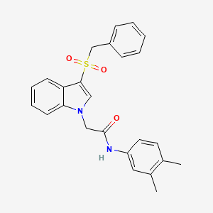 molecular formula C25H24N2O3S B2428475 2-(3-(benzylsulfonyl)-1H-indol-1-yl)-N-(3,4-dimethylphenyl)acetamide CAS No. 878060-94-7