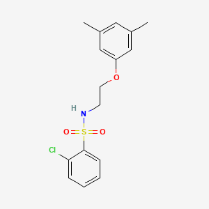 molecular formula C16H18ClNO3S B2428540 2-chloro-N-(2-(3,5-dimethylphenoxy)ethyl)benzenesulfonamide CAS No. 1105235-80-0