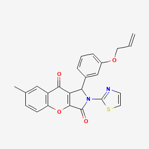 molecular formula C24H18N2O4S B2428547 1-(3-(Allyloxy)phenyl)-7-methyl-2-(thiazol-2-yl)-1,2-dihydrochromeno[2,3-c]pyrrole-3,9-dione CAS No. 632318-04-8