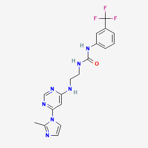 molecular formula C18H18F3N7O B2428549 1-(2-((6-(2-methyl-1H-imidazol-1-yl)pyrimidin-4-yl)amino)ethyl)-3-(3-(trifluoromethyl)phenyl)urea CAS No. 1171403-52-3