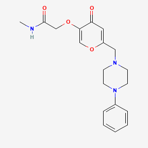 N-methyl-2-[4-oxo-6-[(4-phenylpiperazin-1-yl)methyl]pyran-3-yl]oxyacetamide