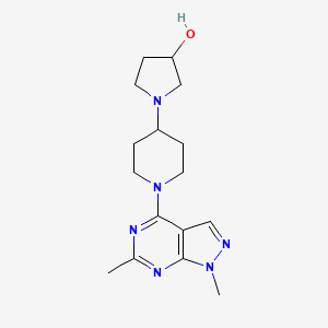molecular formula C16H24N6O B2428559 1-[1-(1,6-Dimethylpyrazolo[3,4-d]pyrimidin-4-yl)piperidin-4-yl]pyrrolidin-3-ol CAS No. 2379986-03-3