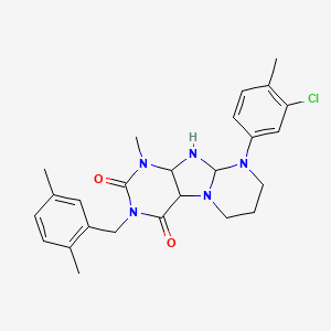 9-(3-chloro-4-methylphenyl)-3-[(2,5-dimethylphenyl)methyl]-1-methyl-1H,2H,3H,4H,6H,7H,8H,9H-pyrimido[1,2-g]purine-2,4-dione