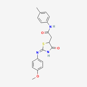 (E)-2-(2-((4-methoxyphenyl)imino)-4-oxothiazolidin-5-yl)-N-(p-tolyl)acetamide