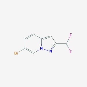 molecular formula C8H5BrF2N2 B2428571 6-Bromo-2-(difluoromethyl)pyrazolo[1,5-a]pyridine CAS No. 2248405-31-2