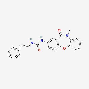 molecular formula C23H21N3O3 B2428577 1-(10-甲基-11-氧代-10,11-二氢二苯并[b,f][1,4]恶杂环-2-基)-3-苯乙基脲 CAS No. 1203047-48-6