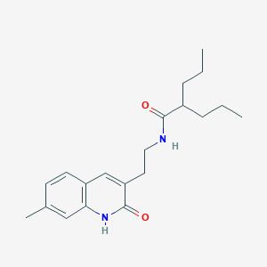molecular formula C20H28N2O2 B2428579 N-(2-(7-甲基-2-氧代-1,2-二氢喹啉-3-基)乙基)-2-丙基戊酰胺 CAS No. 851405-14-6