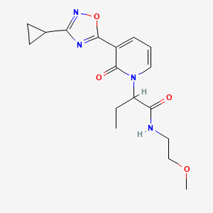 2-[3-(3-cyclopropyl-1,2,4-oxadiazol-5-yl)-2-oxopyridin-1(2H)-yl]-N-(2-methoxyethyl)butanamide