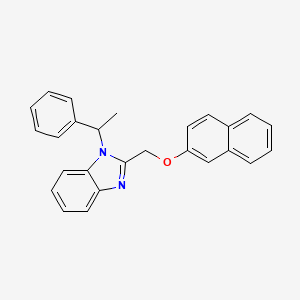 molecular formula C26H22N2O B2428594 2-{[1-(苯乙基)苯并咪唑-2-基]甲氧基}萘 CAS No. 477543-87-6