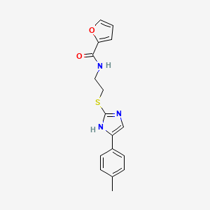 molecular formula C17H17N3O2S B2428595 N-(2-((5-(对甲苯基)-1H-咪唑-2-基)硫代)乙基)呋喃-2-甲酰胺 CAS No. 897454-47-6