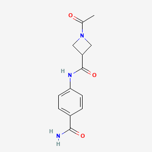 1-acetyl-N-(4-carbamoylphenyl)azetidine-3-carboxamide