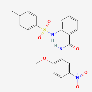 molecular formula C21H19N3O6S B2428602 N-(2-メトキシ-5-ニトロフェニル)-2-(4-メチルベンゼンスルホンアミド)ベンゾアミド CAS No. 330190-19-7